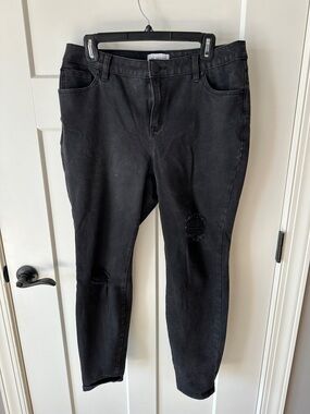 Lane Bryant Black Skinny Ripped Jeans